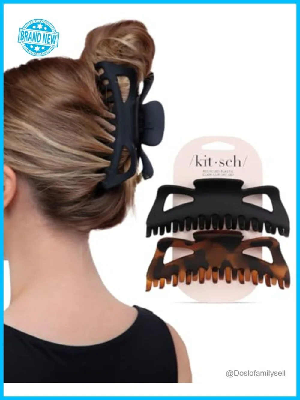 Strong Grip Jumbo Hair Claw Clips for Thick Hair - 2pcs Matte Recycled Plastic